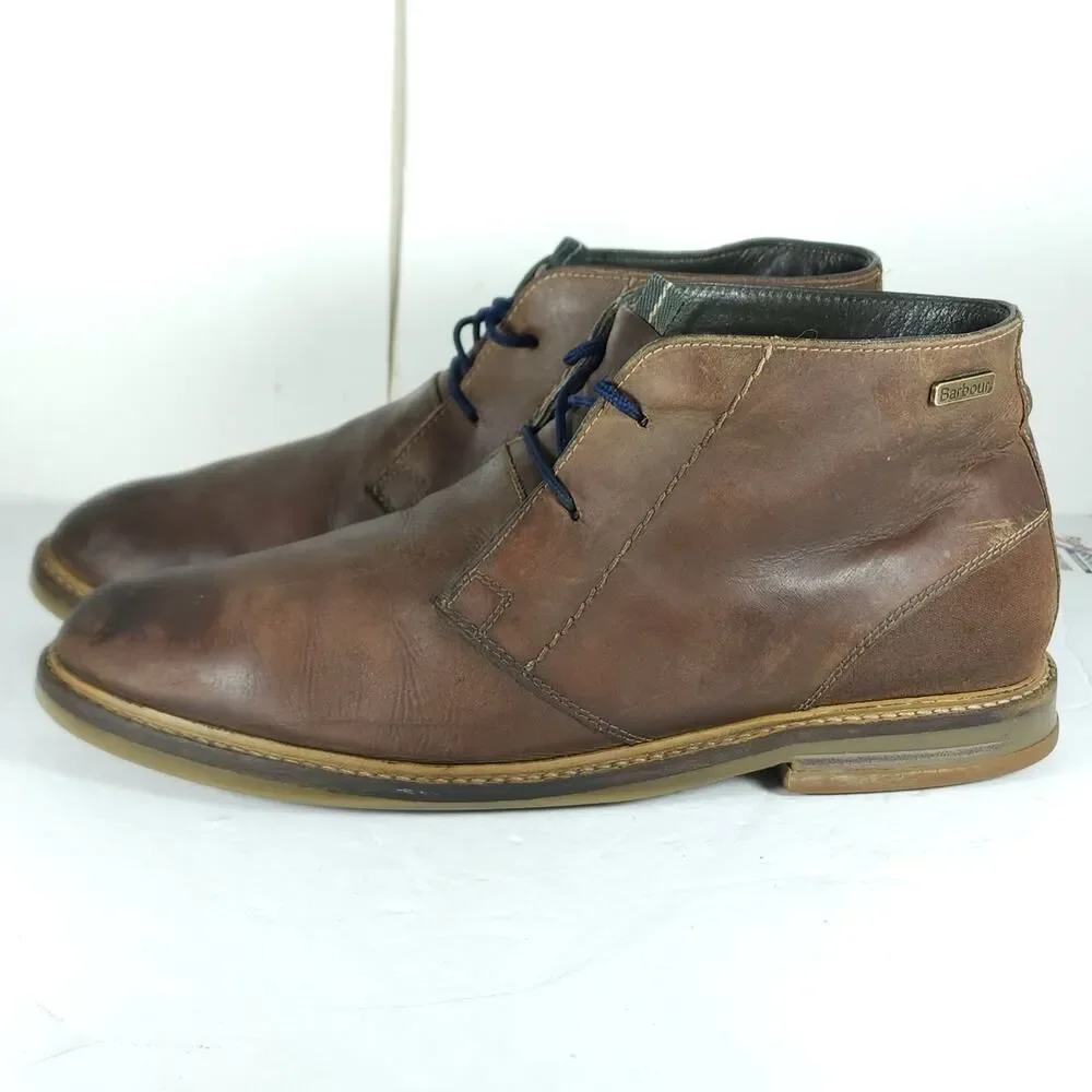Barbour Men's Readhead US10? Brown Leather Lace Up Ankle Chukka Boot Shoes